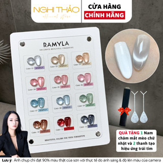 Set sơn gel mắt mèo ánh trăng cực quang RAMYLA 12 màu Nghi Thảo