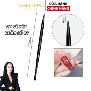 Cọ vẽ móng sơn gel nét ngắn JELIVA 6mm số 07 Nghi Thảo