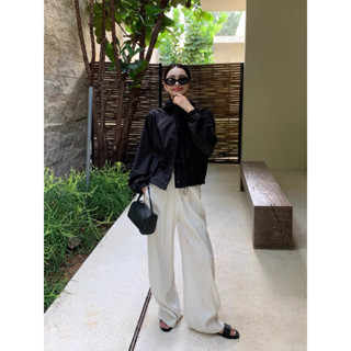 Linen Pants- | BEELY | Quần linen Tưng sọc ống xuông basic