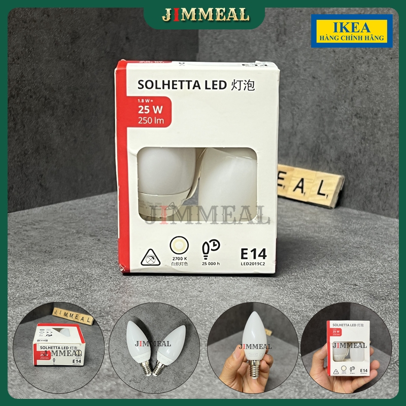[Chính Hãng] [IKEA] Set 2 Bóng Đèn Led Đui Xoáy E14 IKEA SOLHETTA E14 250lm 2700k 1.8W ~ Bóng 25W Tu