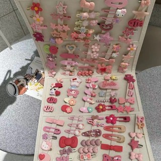 Set 50 kẹp tóc dễ thương màu hồng, màu xanh cho bé gái phong cách Hàn Quốc T215