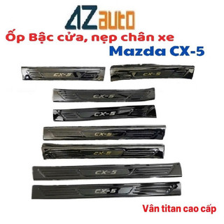 Ốp bậc cửa, nẹp bước chân xe Mazda CX5 2018-2025 vân Titan