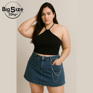 [ BIGSIZE TRÊN 55KG ] ÁO CROPTOP CỔ YẾM bigsize nữ