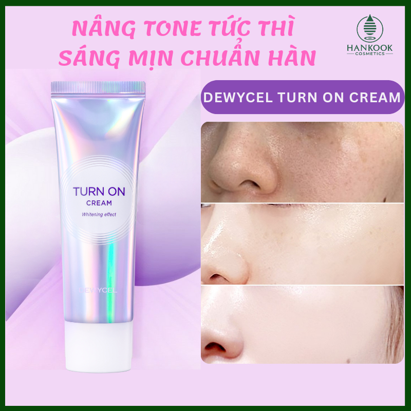 [CHÍNH HÃNG] Kem Dưỡng Nâng Tone Trắng Da Dewycel Turn On Cream Sáng Da, Dưỡng Trắng, Căng Bóng da