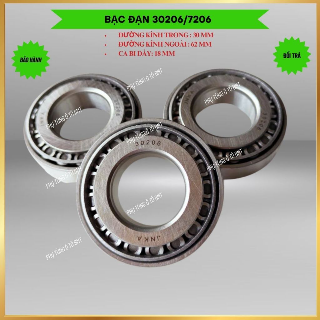 Vòng bi, bạc đạn Mã Hiệu 30206, 7206. Kích thước 30*62*18