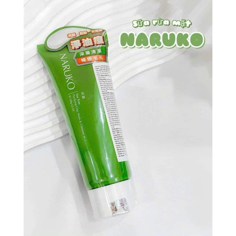 Sữa Rửa Mặt Naruko Tràm Trà Bản Đài Loan🍃Naruko Tea Tree Purifying 2in1 Mask & Cleanser