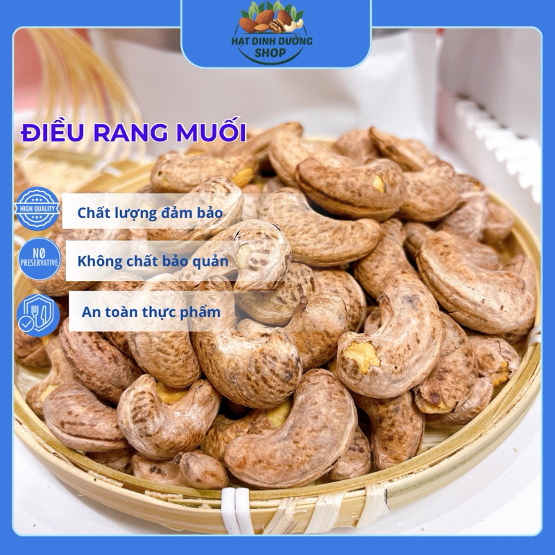 500G Hạt Điều Rang Muối Vỏ Lụa Loại 1