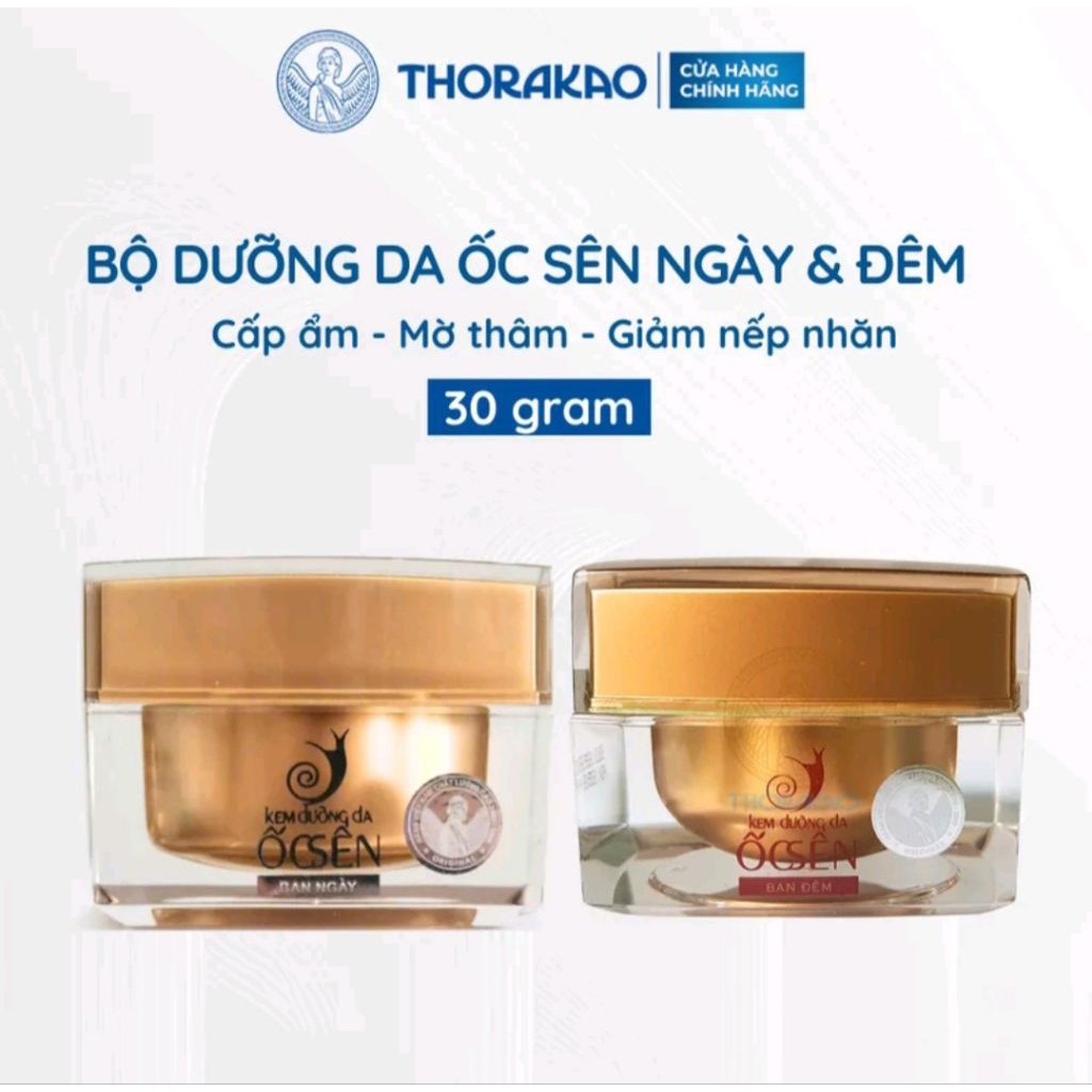 Kem Dưỡng Da Ốc Sên Ngày và Đêm THORAKAO cấp ẩm - mờ thâm - giảm nếp nhăn hộp 30g