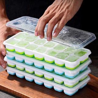 COMBO 5 Khay Làm Đá Silicon 14 Viên Có Nắp Đậy Khuôn Làm Đá Tủ Lạnh Bảo Quản Chống Mùi