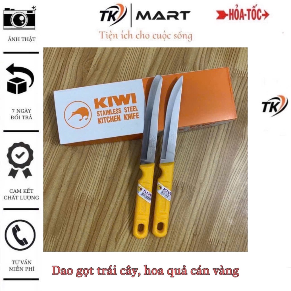 [1 dao - cán vàng] Dao gọt trái cây, hoa quả cán màu vàng, lưỡi dao làm từ chất liệu thép không gỉ s