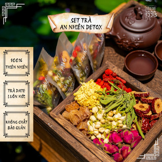  Set Trà An Nhiên Detox Bảy Vị Tiệm Trà 1990s giúp thanh nhiệt làm sáng da an thần ngủ ngon chống lão hóa 