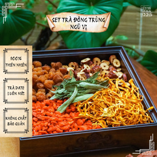  Set Trà Đông Trùng Ngũ Vị Tiệm Trà 1990s trà hoa thảo mộc giúp ngủ ngon an thần đẹp da bồi bổ khí huyết 