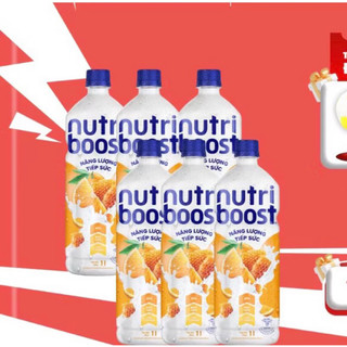    To   Lốc 6 Chai 1 Lit Sữa Nutriboost Sữa Trái Cây Hương Dâu  Cam 