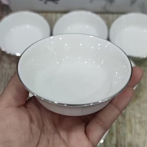 Combo 5 chén nước chấm viền bạc sứ minh long - chén nước chấm sứ Minh Long