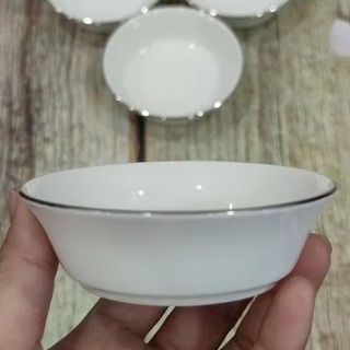 Combo 5 chén nước chấm viền bạc sứ minh long - chén nước chấm sứ Minh Long