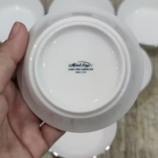 Combo 5 chén nước chấm viền bạc sứ minh long - chén nước chấm sứ Minh Long