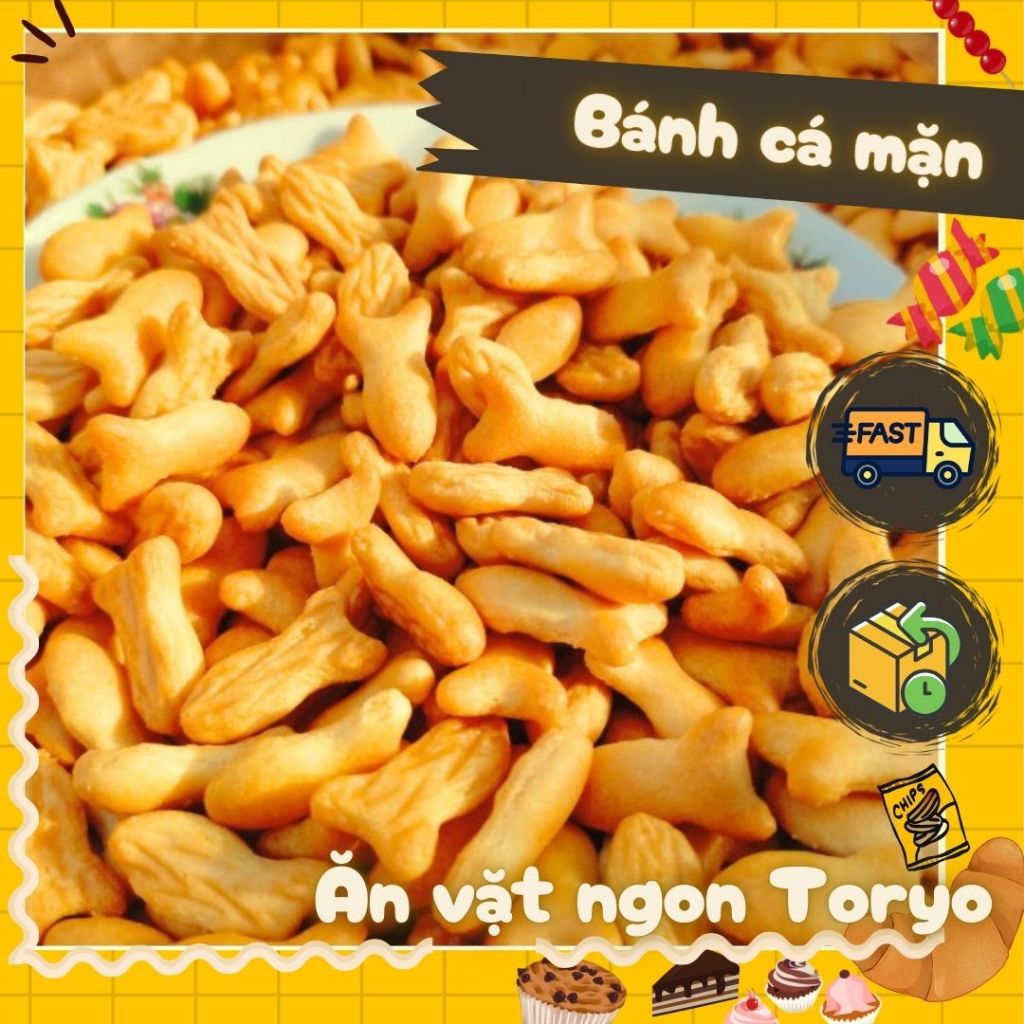 Bánh cá mặn, bánh quy bơ mặn hình con cá (gói 150g)