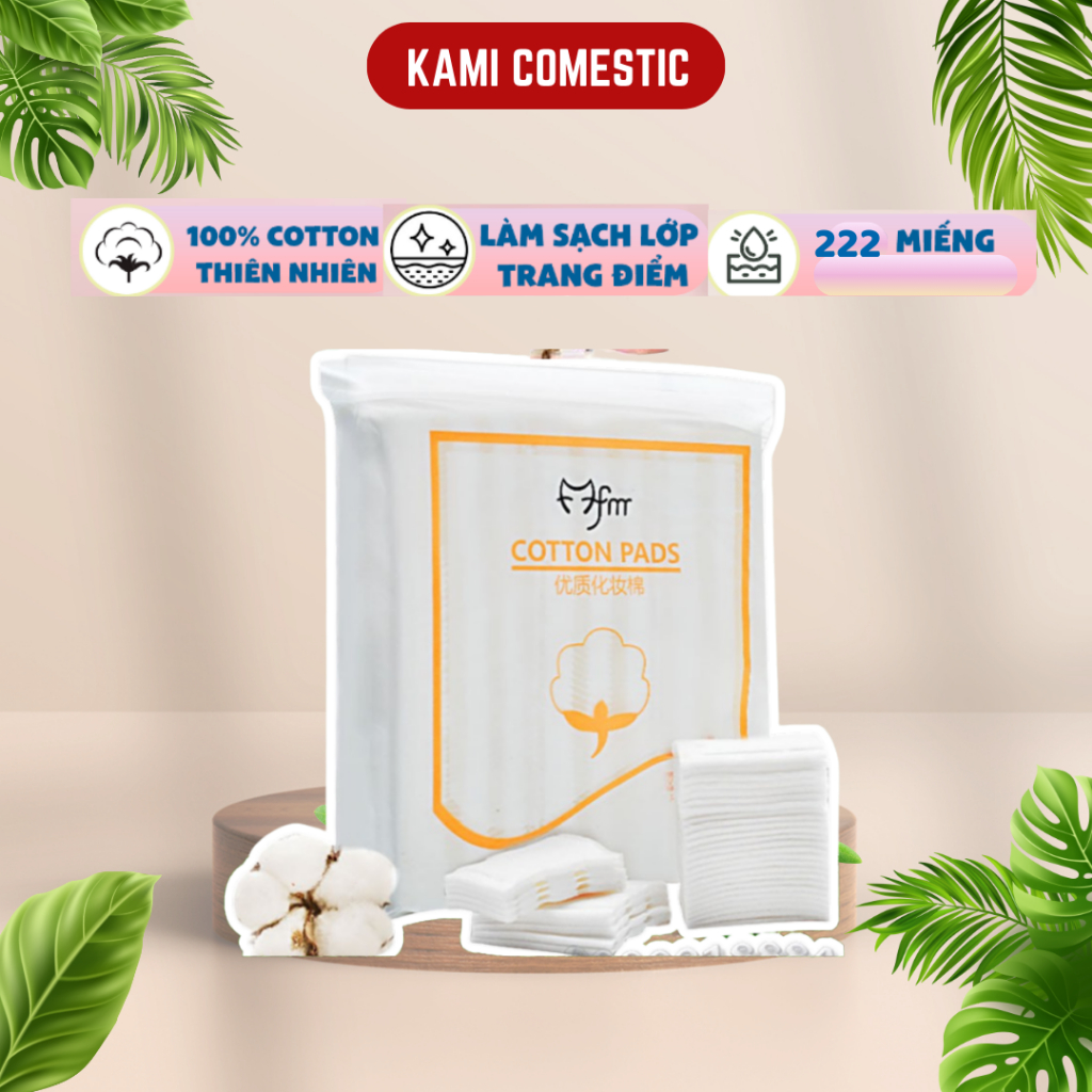 Bông Tẩy Trang 222 Miếng, Tẩy Trang Cotton, Nước Tẩy Trang, Hộp Tẩy Trang - KAMI