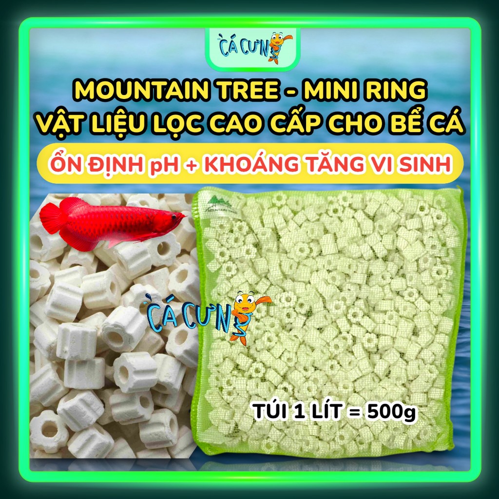Mini Ring Moutain Tree sứ lọc hồ cá, vật liệu lọc cao cấp cân bằng pH bể cá (HÀNG CTY)