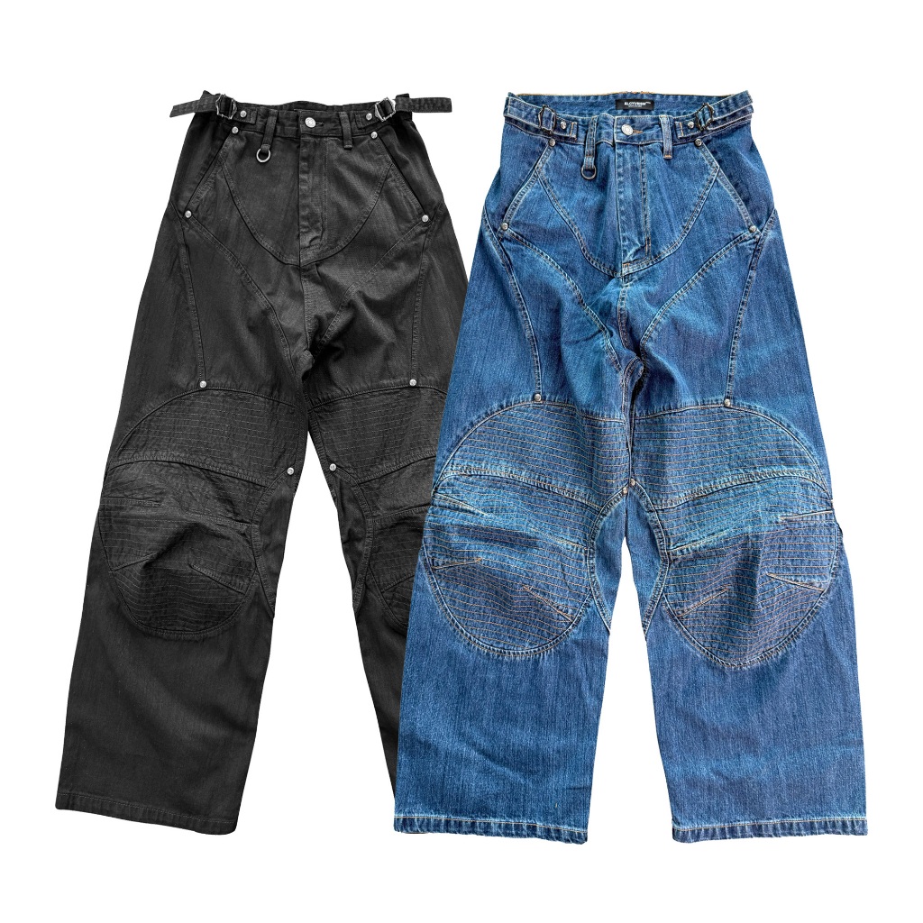 ALCYUS | Quần biker denim nhún gối "BIKER 4PEN PTS"