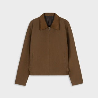  GIAN SAIGON – Áo Khoác Khoen Cổ Da Lộn - Suede Collar Jacket – Màu Nâu 