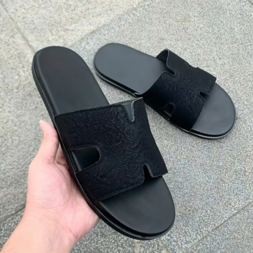  Dép nam quai ngang chữ H Quai da sít đế bằng cao su hàng tại xưởng DéP Boy Phố 