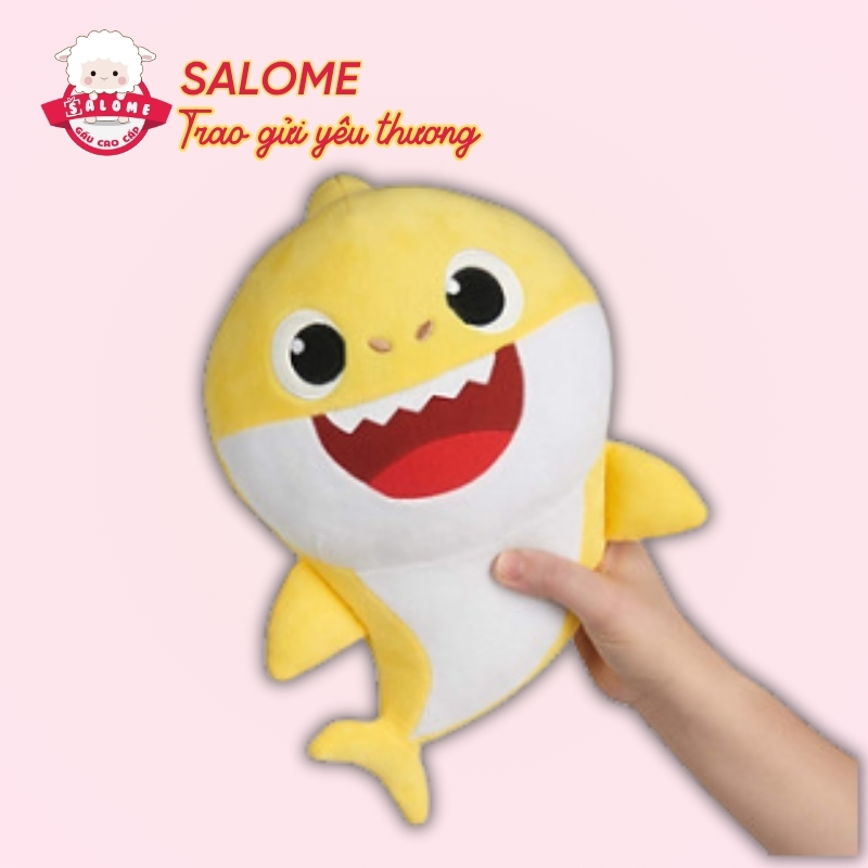 Gấu Bông Cá Mập Baby Size 40cm Ba Màu Xanh Hồng Vàng Miniso SALOME, Thú Nhồi Bông Shark Mini Cho Bé