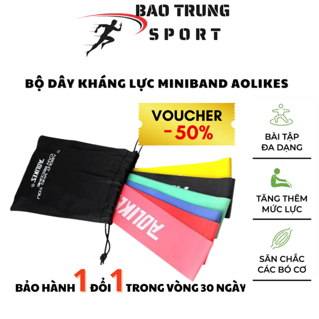 Dây Kháng Lực Tập Mông - Đùi , Dây Cao Su Kháng Lực , Dây Mini Band Aolikes