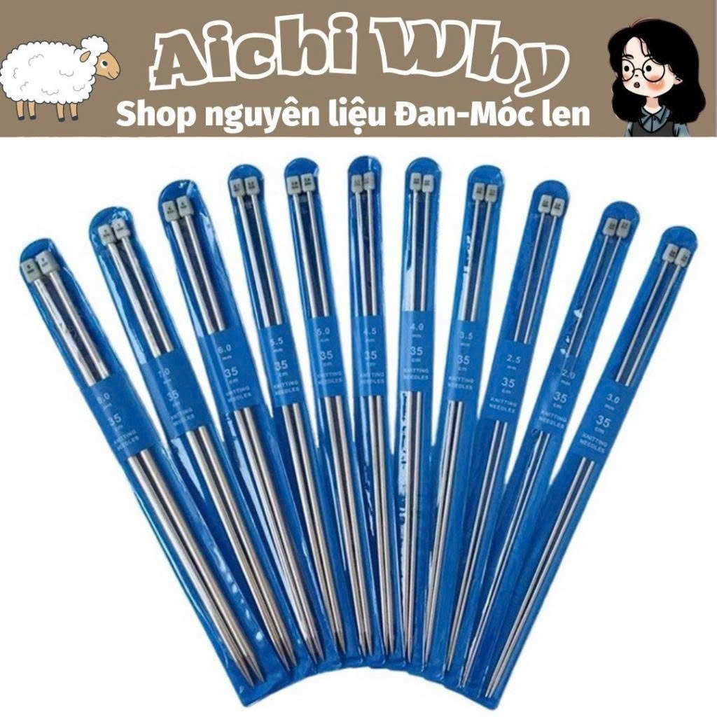 Kim đan len inox 35cm - Bộ kim đan inox