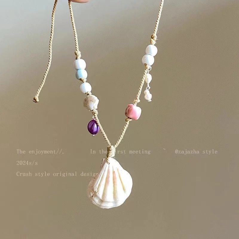 Dây chuyền vỏ sò trắng vintage đi biển xinh xắn cho nữ, dây chuyền đi biển hot 2025 ponnie | BigBuy360 - bigbuy360.vn