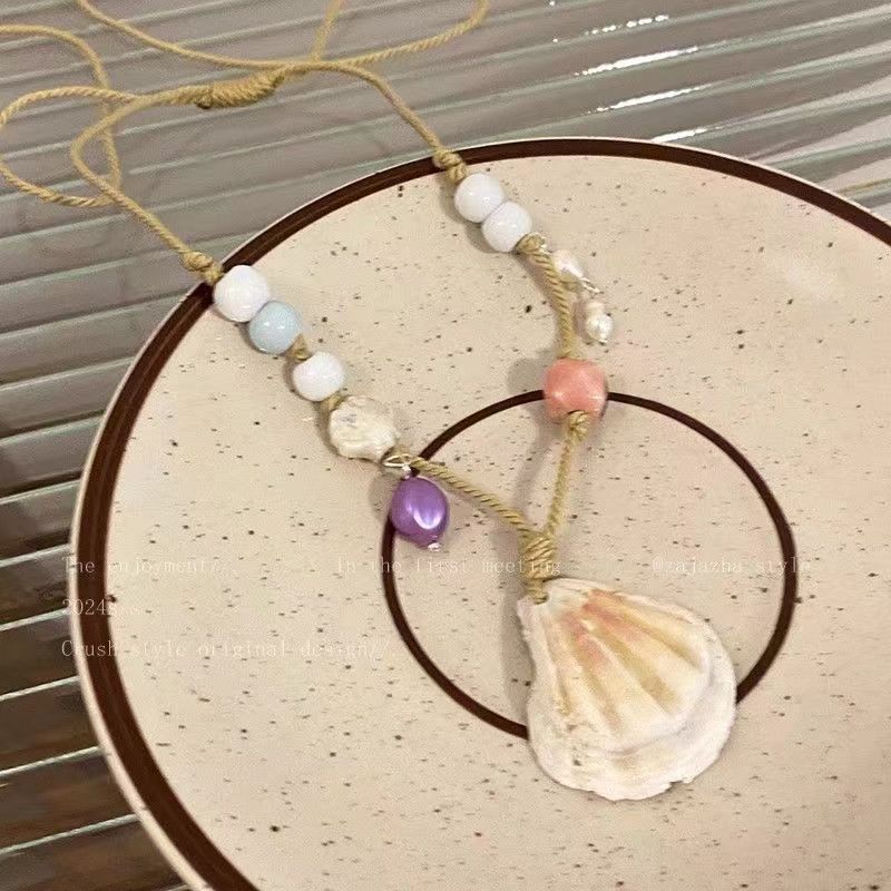 Dây chuyền vỏ sò trắng vintage đi biển xinh xắn cho nữ, dây chuyền đi biển hot 2025 ponnie | BigBuy360 - bigbuy360.vn