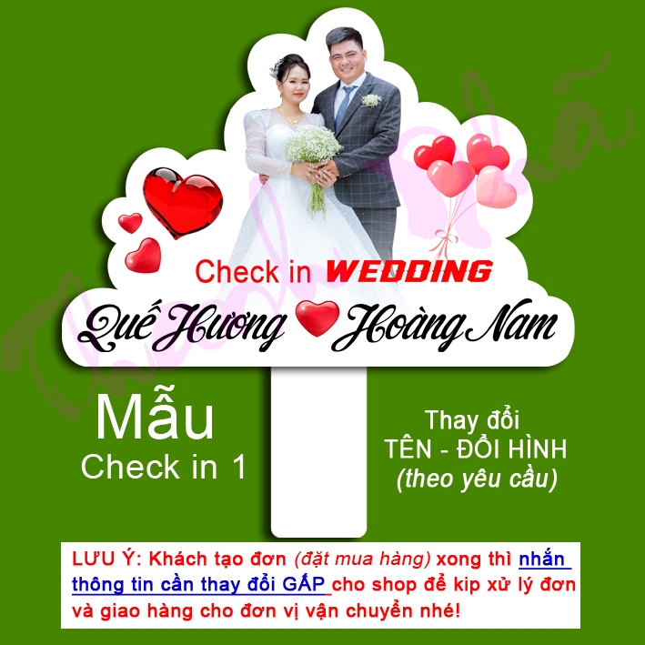 Hashtag Đám Cưới theo yêu cầu ( MẪU THAY TÊN - THAY HÌNH ) bảng cầm tay đám cưới theo yêu cầu