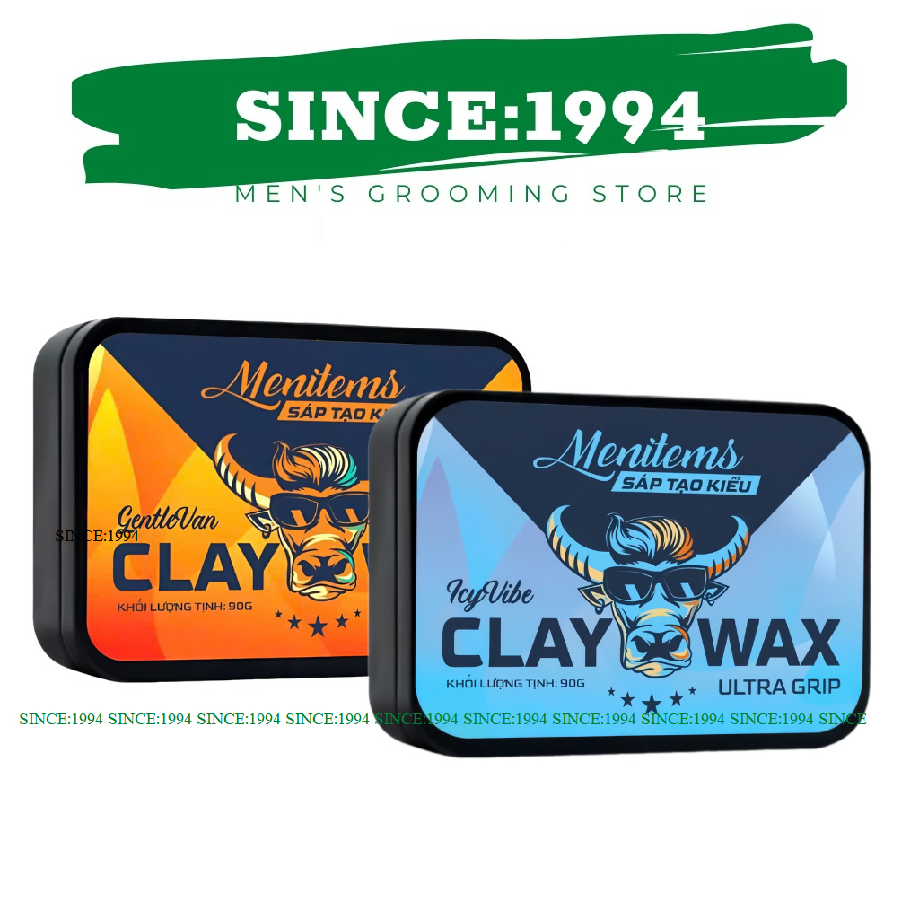 Sáp vuốt tóc, tạo kiểu tóc Menitems Clay Wax Ultra Grip, Sáp vi tinh thể hiệu năng cao