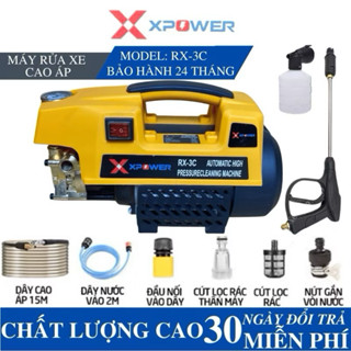 Máy rửa xe Xpower 3C áp lực cao - Lõi đồng 100% - Máy rửa xe mini bảo hành 24 tháng - Máy xịt rửa gia đình tặng bình bọt