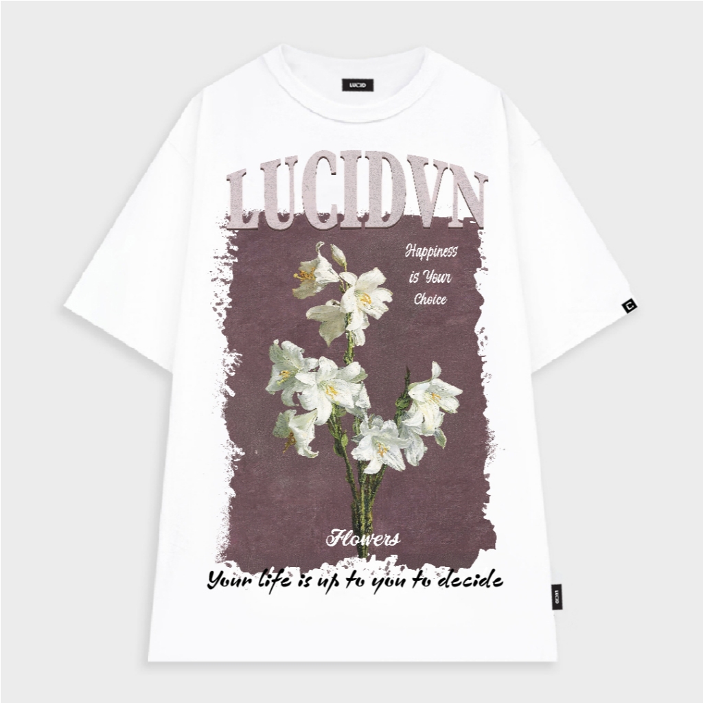 Áo Thun LUCID Local Brand Unisex LUCID FLOWER Nam Nữ Tay Lỡ From Rộng Chất Cotton