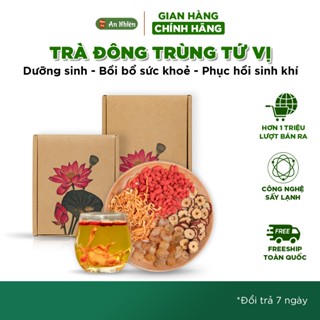 Trà Đông Trùng Hạ Thảo Long Nhãn Tứ Vị An Nhiên, bồi bổ sức khỏe, sinh khí, Nguyên liệu thiên nhiên, sấy lạnh