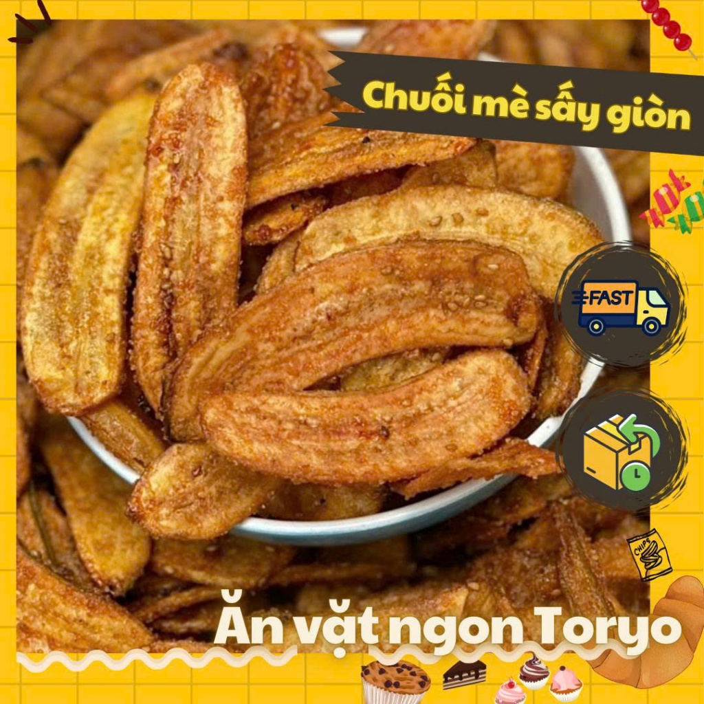 Chuối mè chiên giòn (gói 200g)