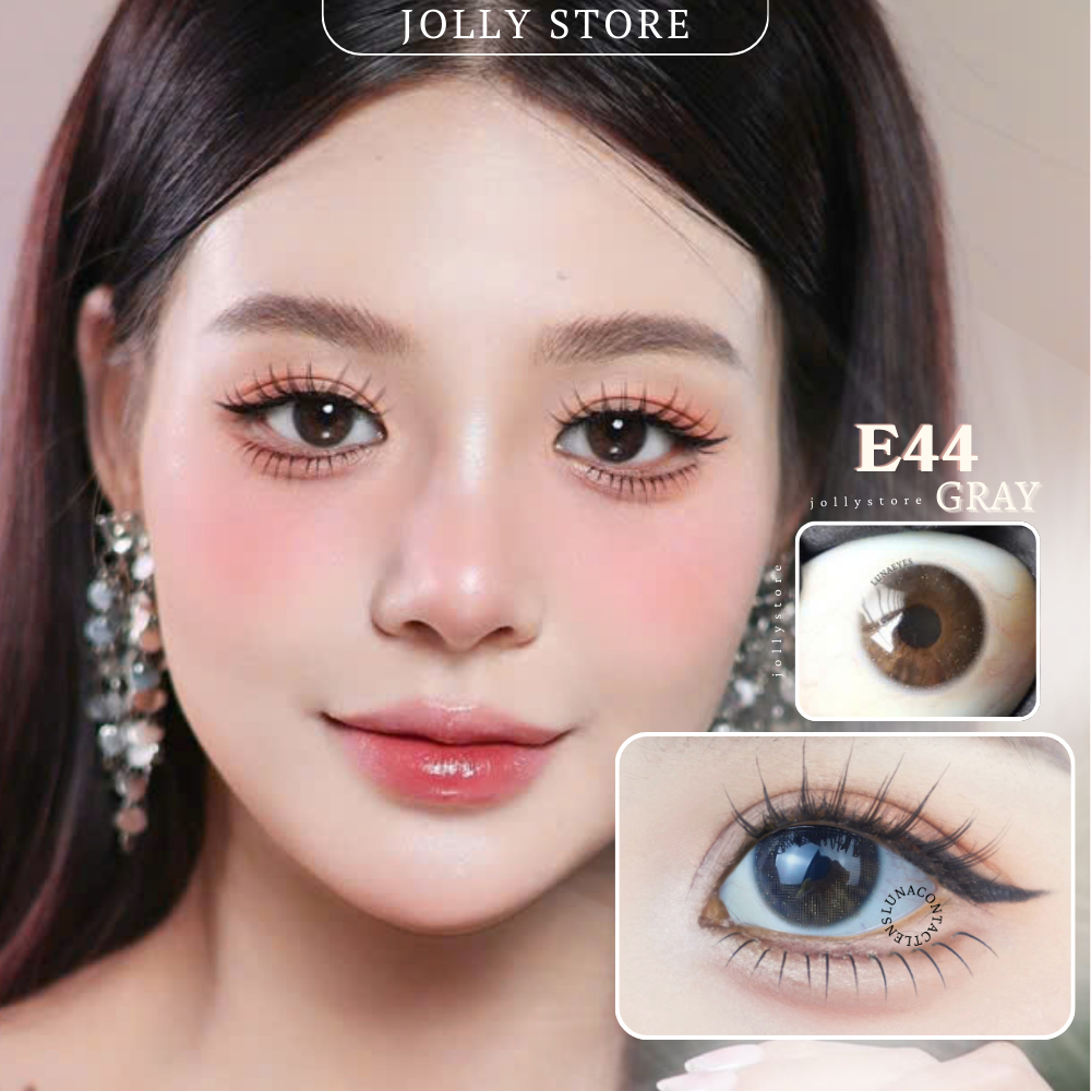 [6M] Lens Kính áp tròng 44 Gray JOLLY STORE lens bling không giãn 14.0mm LUNA EYES
