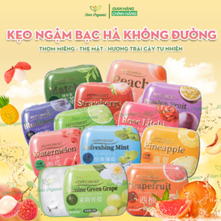  Kẹo Ngậm Bạc Hà Hương Trái Cây Không Đường PEPPERMINT Hộp Thiếc 