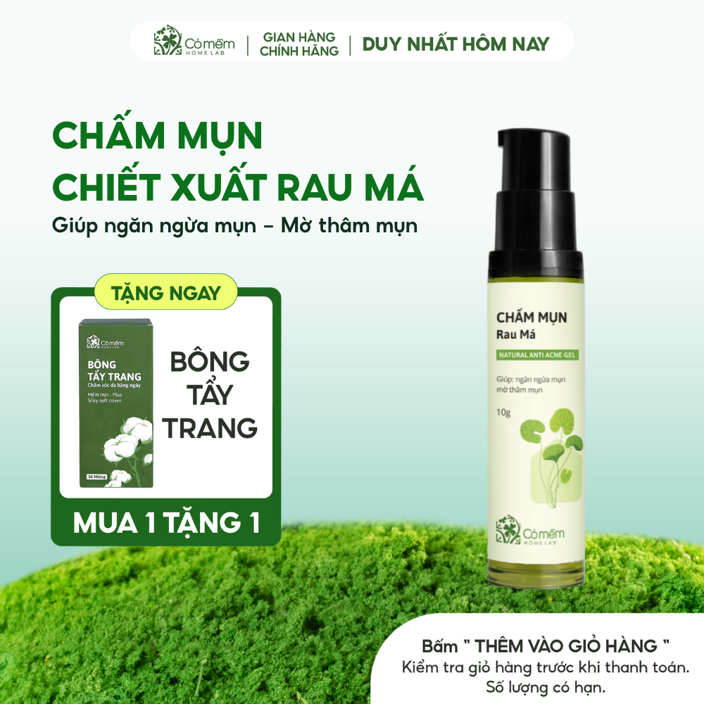 Chấm Mụn Rau Má Giảm Mụn Viêm Sưng Đỏ Mụn Cóc Mụn Bọc Mụn Trứng Cá Cỏ Mềm 10gr
