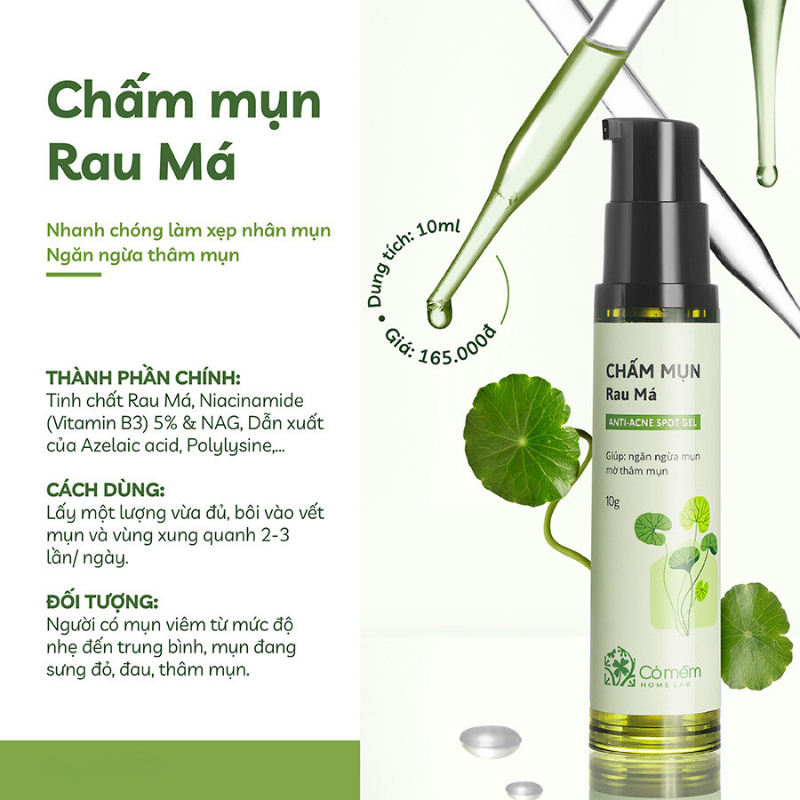 Chấm Mụn Rau Má Giảm Mụn Và Mờ Thâm Cỏ Mềm 10g