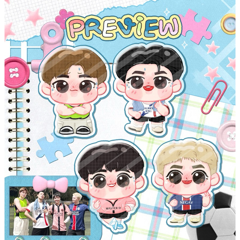 Standee ver bóng đá size 2cm, 5cm Negav, Quang Hùng, Hurrykng, Dương Domic.