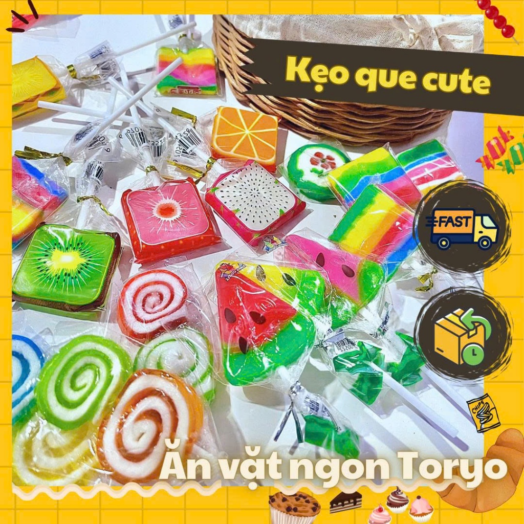 Combo Kẹo que cute sắc màu