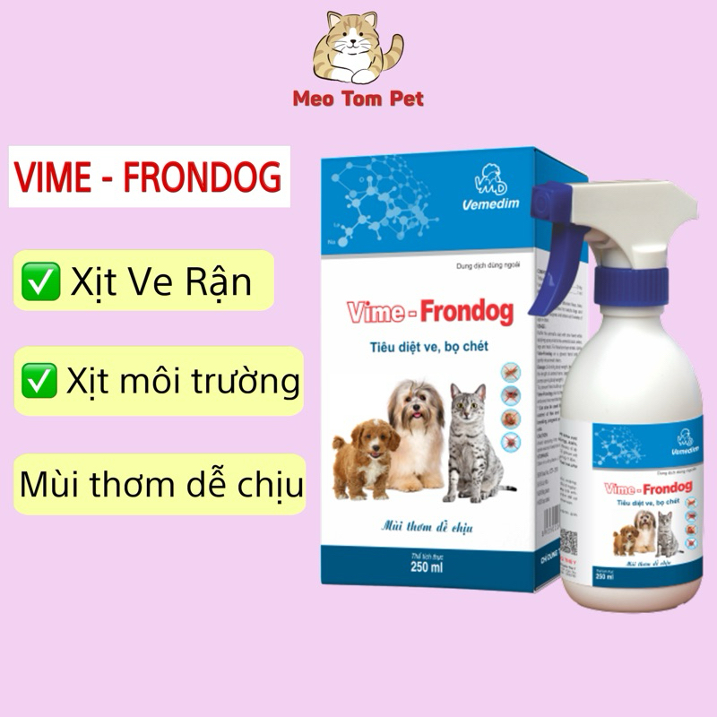 Vime frondog bình xịt ve rận, bọ chét cho chó mèo, mùi thơm dễ chịu
