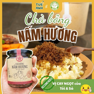  CHÀ BÔNG NẤM HƯƠNG Vị Tỏi Sả  Cay Ngọt  - Hũ 100g | Ruốc Chay | Ăn Chay Tiện Lợi - TUỆ ANH Vegan 