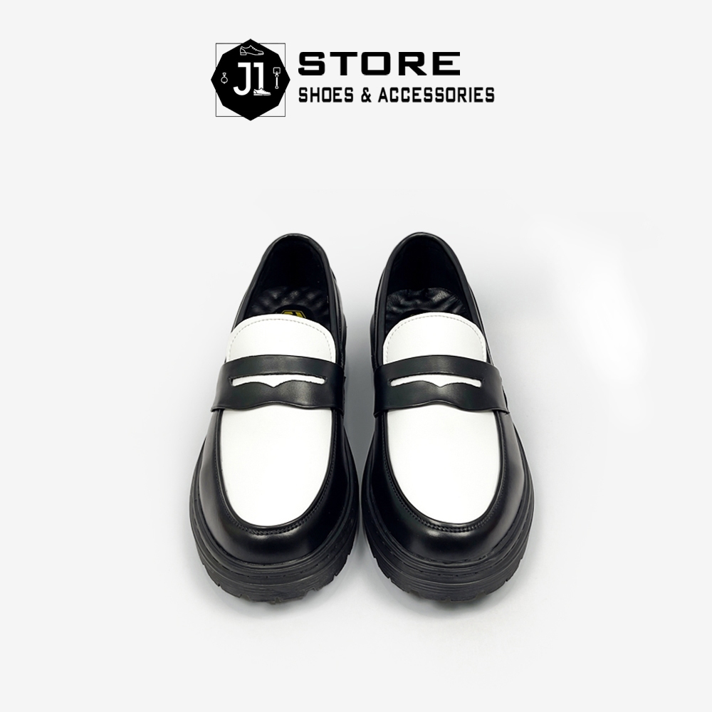 Giày Penny Loafer ST Da Nguyên Tấm J1, Giày Lười Nam Đế Cao Su Tăng Chiều Cao 5cm