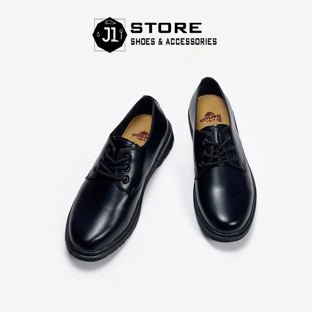 Giày Đốc Dr.1641 Full Black Da Nguyên Tấm J1, Giày Đốc Nam Nữ Đế Kếp Full Size 36-44