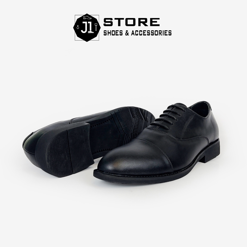 Giày Tây Công Sở Oxford Captoe Italia Da Bò Nappa J1, Giày Tây Nam Đế Cao Su Khâu Viền Cao Cấp