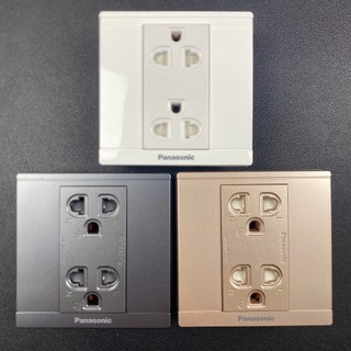  Bộ Ổ Cắm Đôi 3 Chấu 16A Vuông Panasonic Dòng Moderva - Hàng Ghép 
