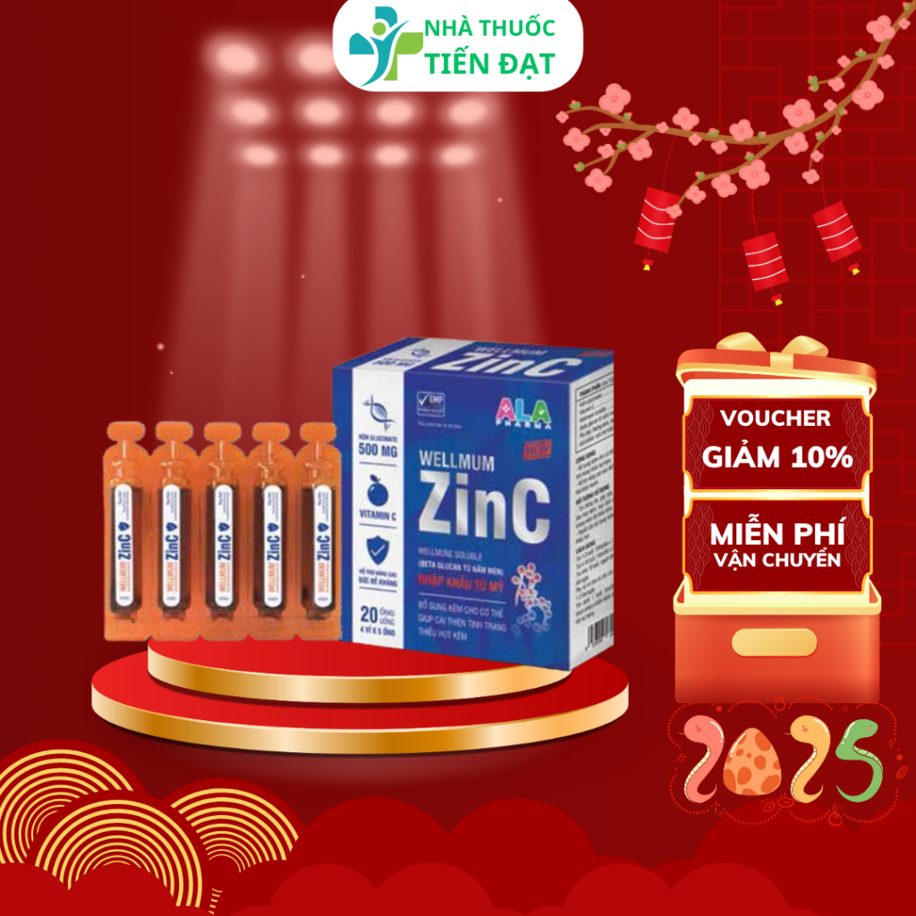 Siro Kẽm Wellmum Zinc TPP-France – Bổ Sung Kẽm Gluconat, Vitamin C, Beta Glucan – Hỗ Trợ Tăng Đề Khá
